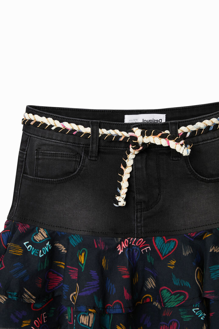 Ruffled denim mini skirt | Desigual
