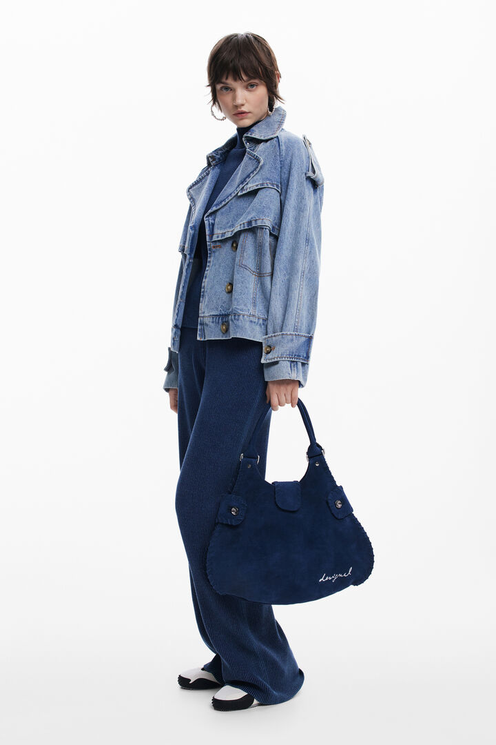 Small woven leather bag | Desigual