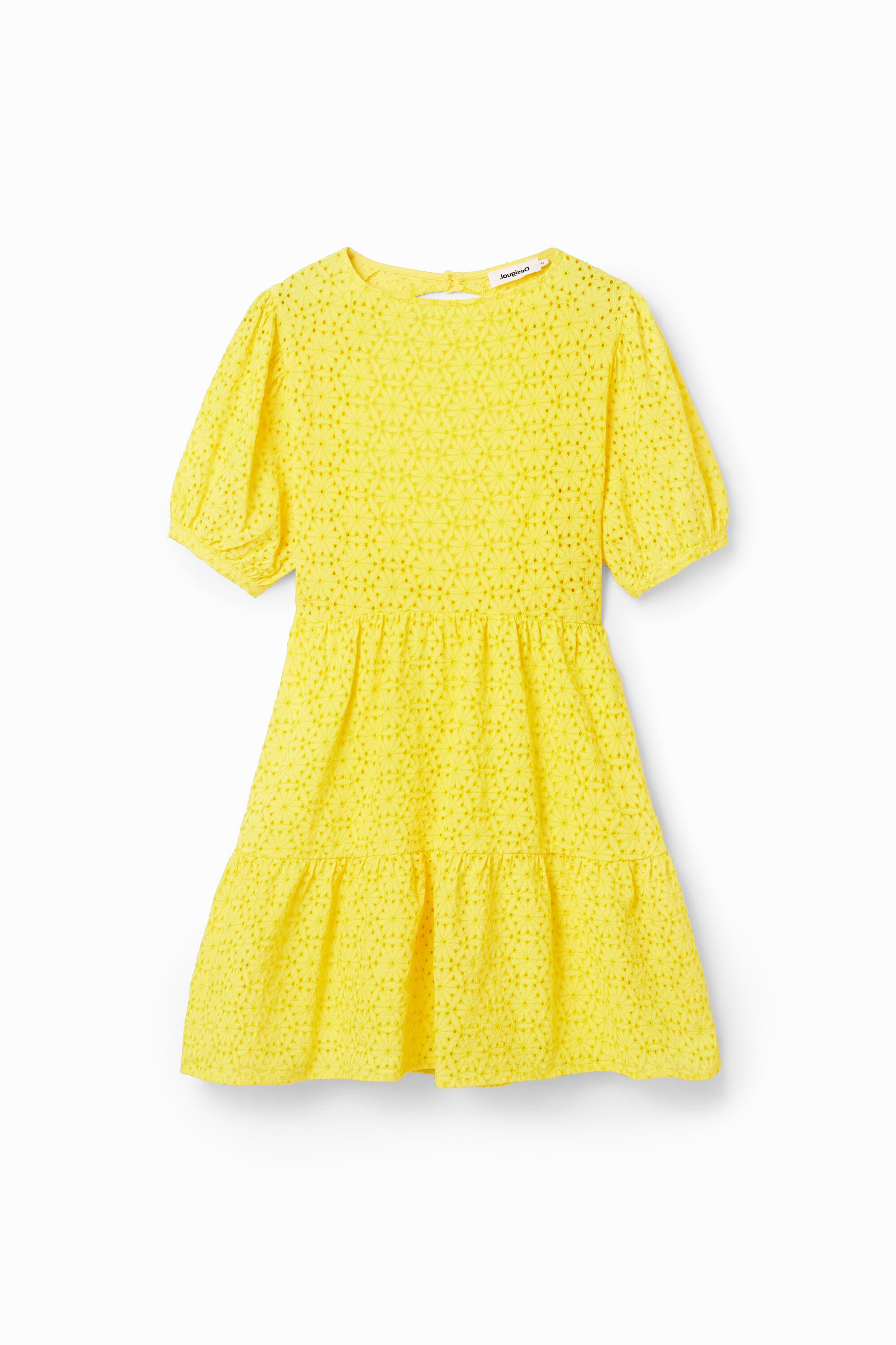 Kurzes Kleid Schweizer Lochstickerei