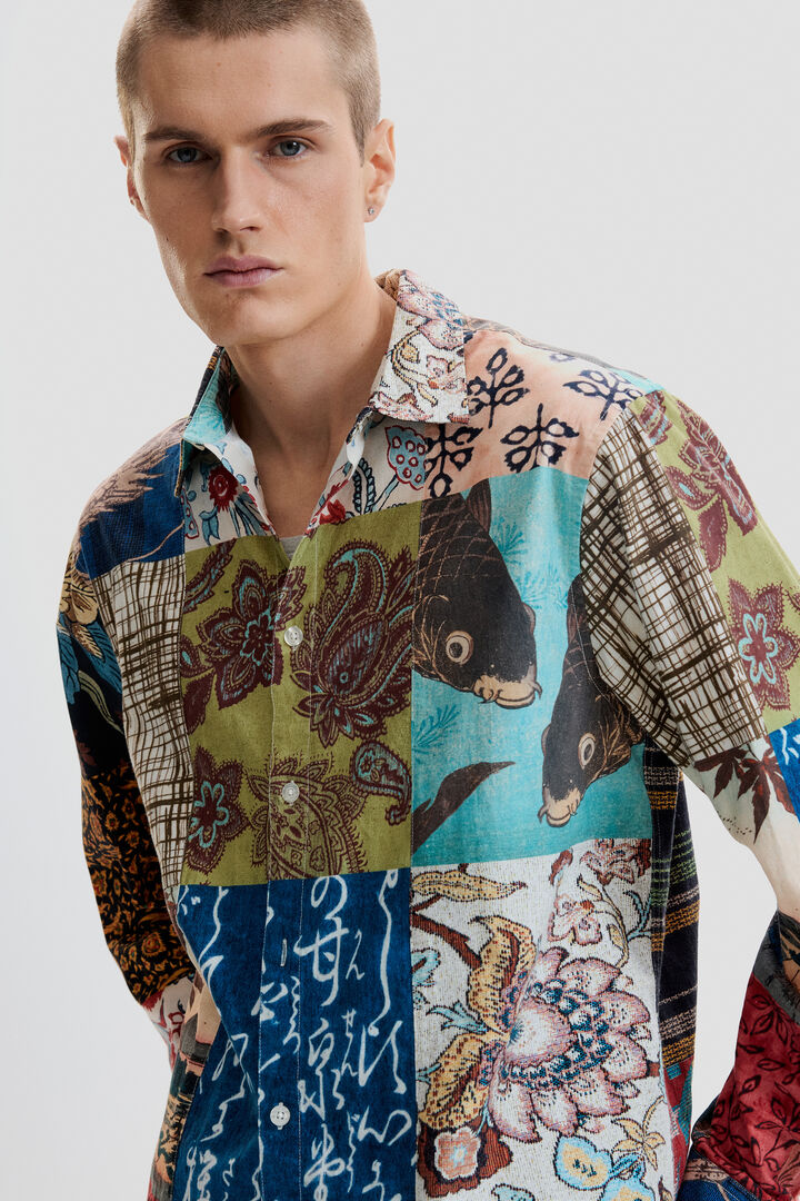 Camisa efecto patch carpa | Desigual