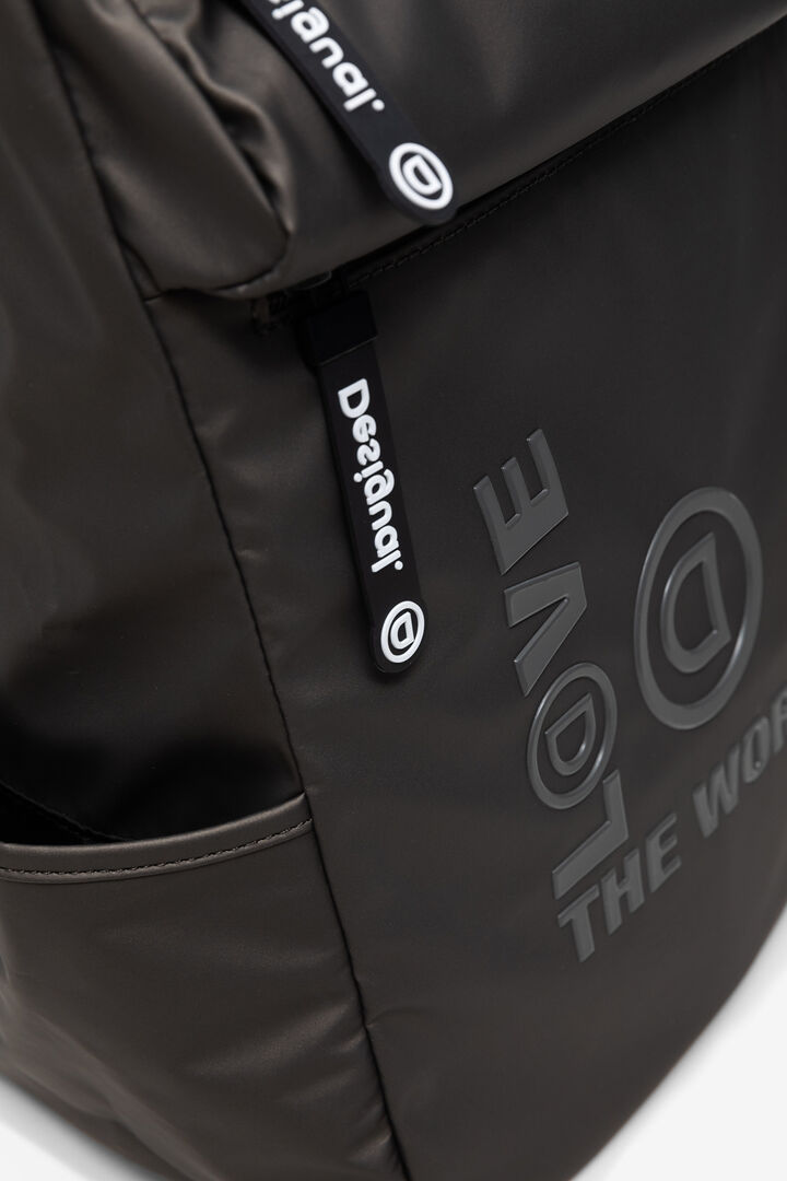 LOVE THE WORLD backpack in reflective canvas | Desigual