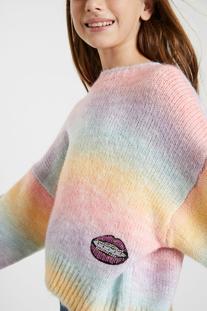 Oversize rainbow knit jumper | Desigual