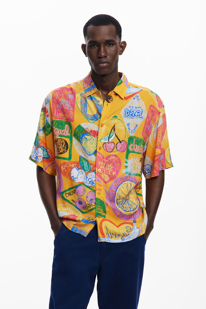 Short-sleeve shirt with fruits