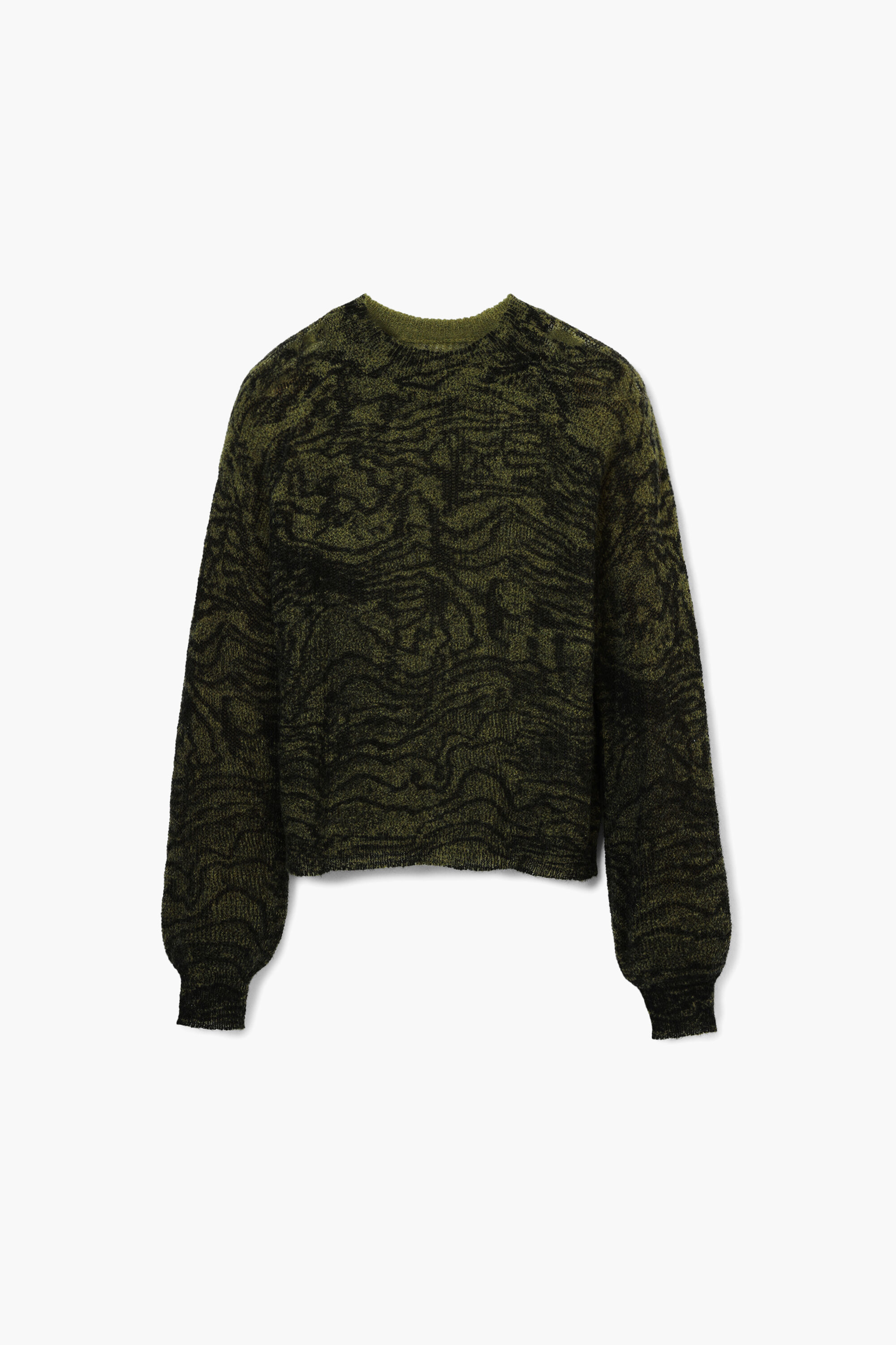 Desigual, Pullover mit Arty-Print, GrüN, XS