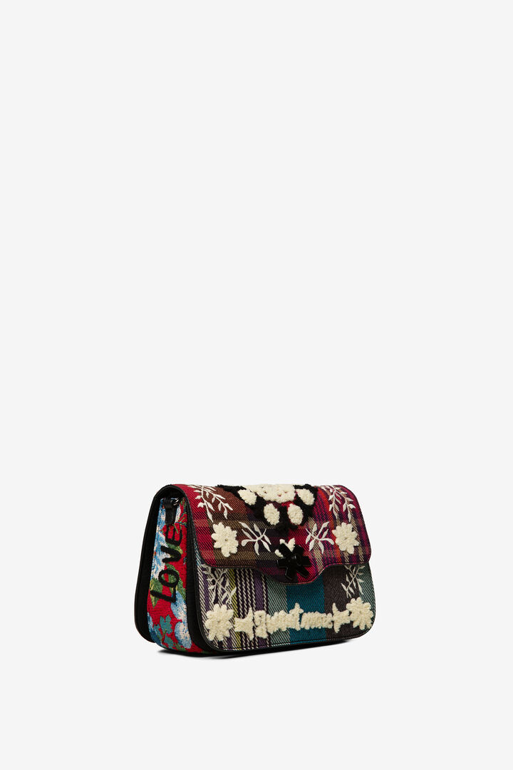 Tartan embroidered sling bag | Desigual