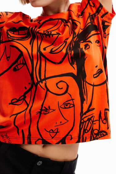 Contrasting face T-shirt | Desigual