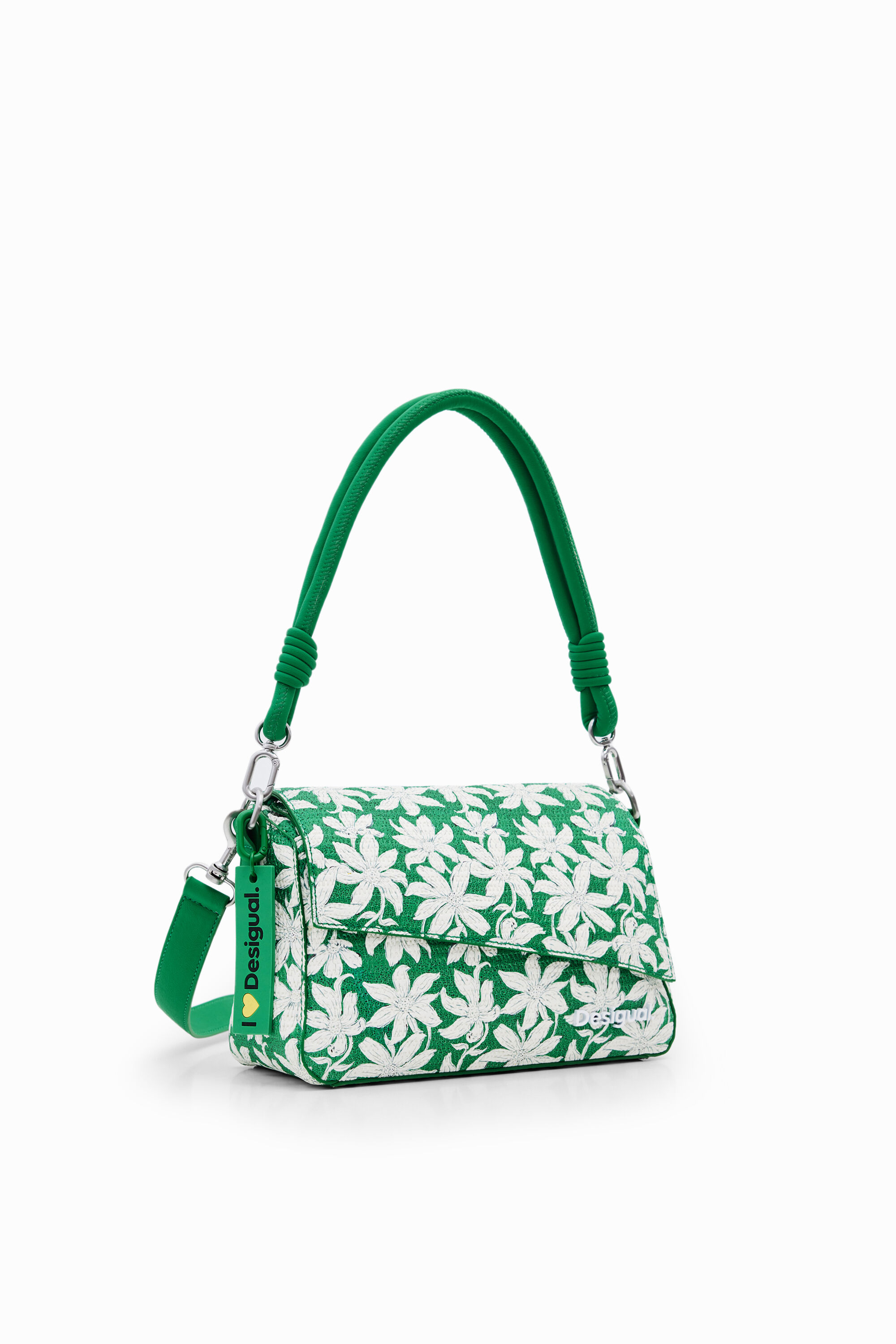 S textured floral bag - GREEN - U