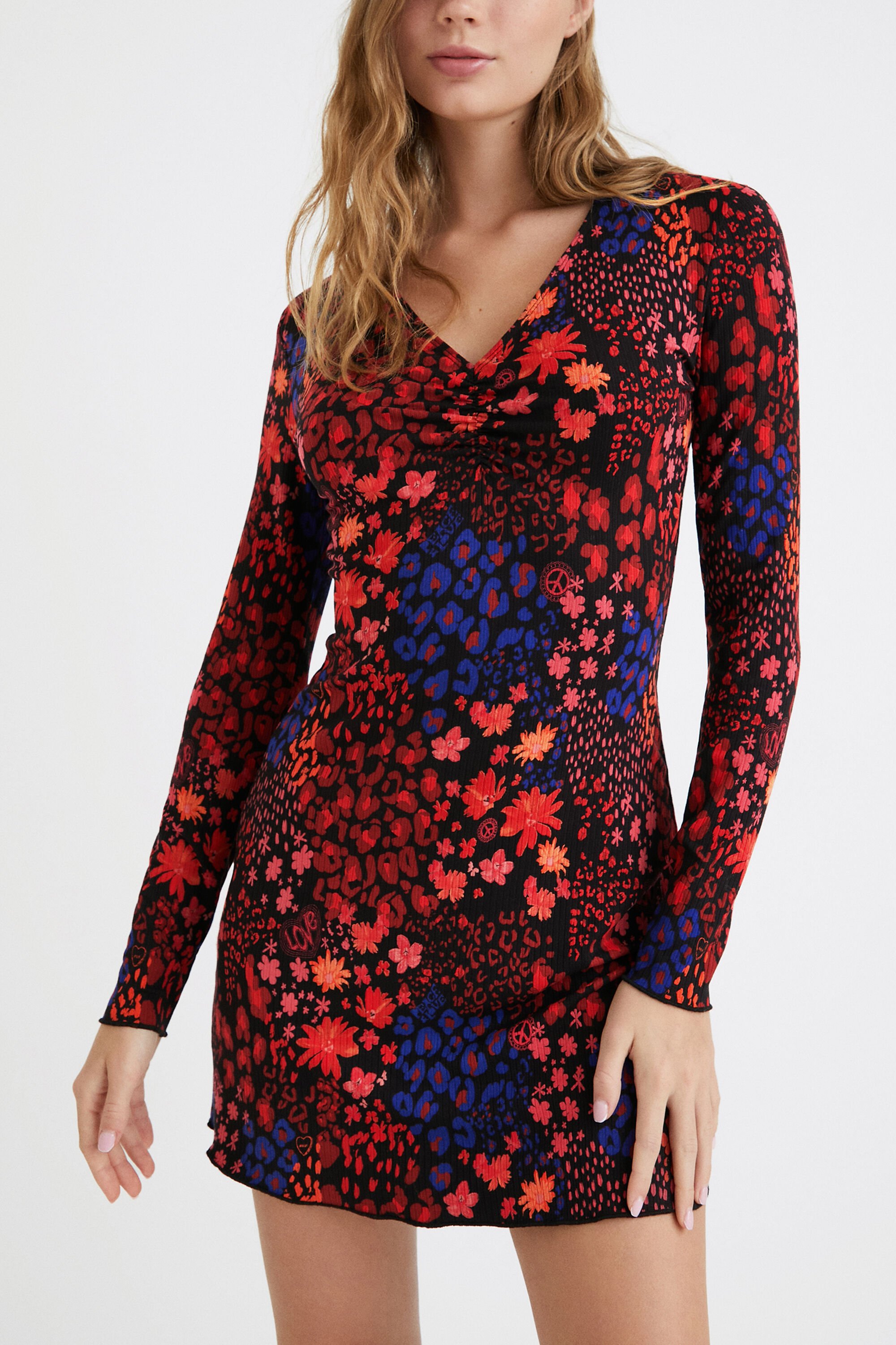 Slim short floral dress