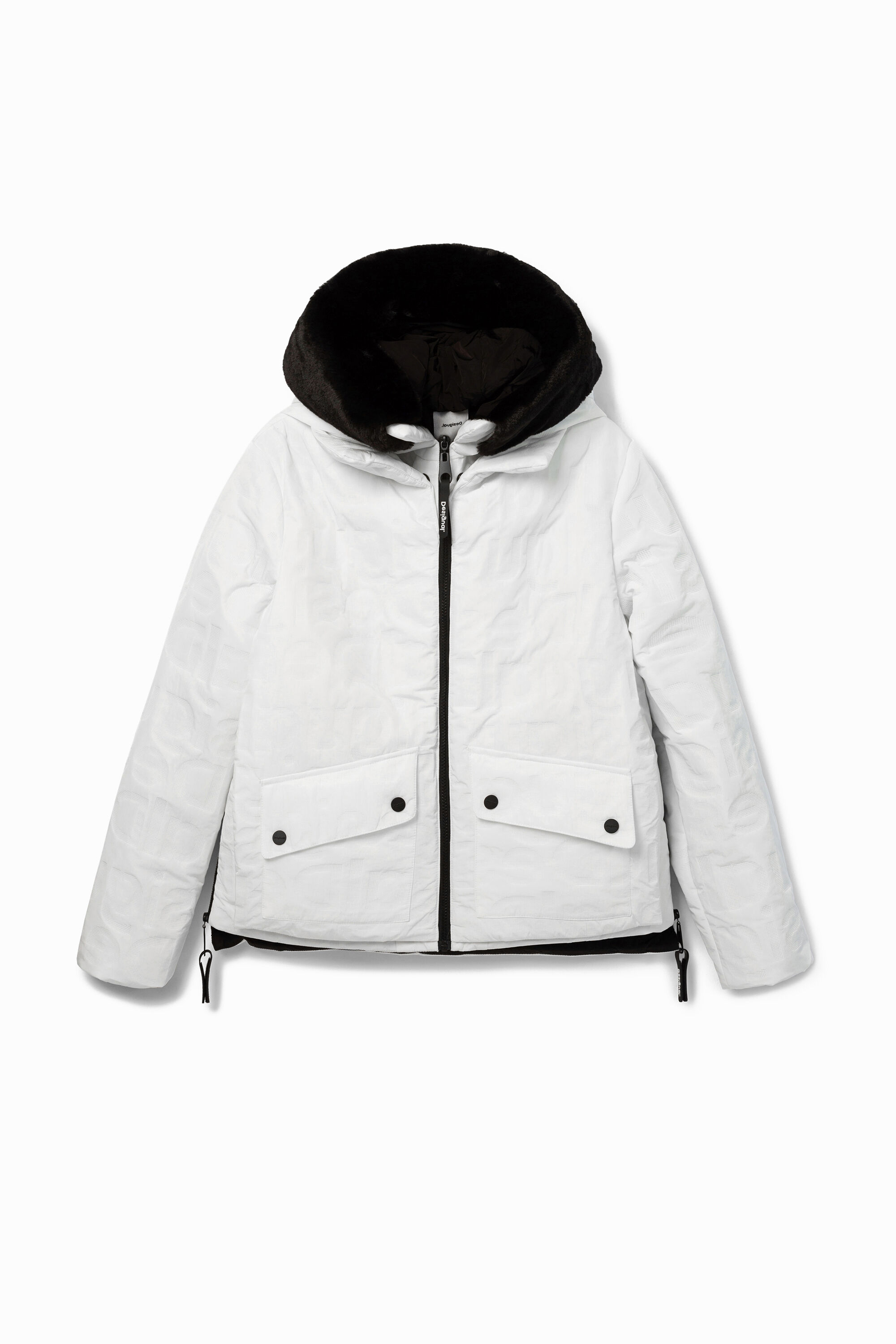 Short hooded padded jacket - WHITE - XL