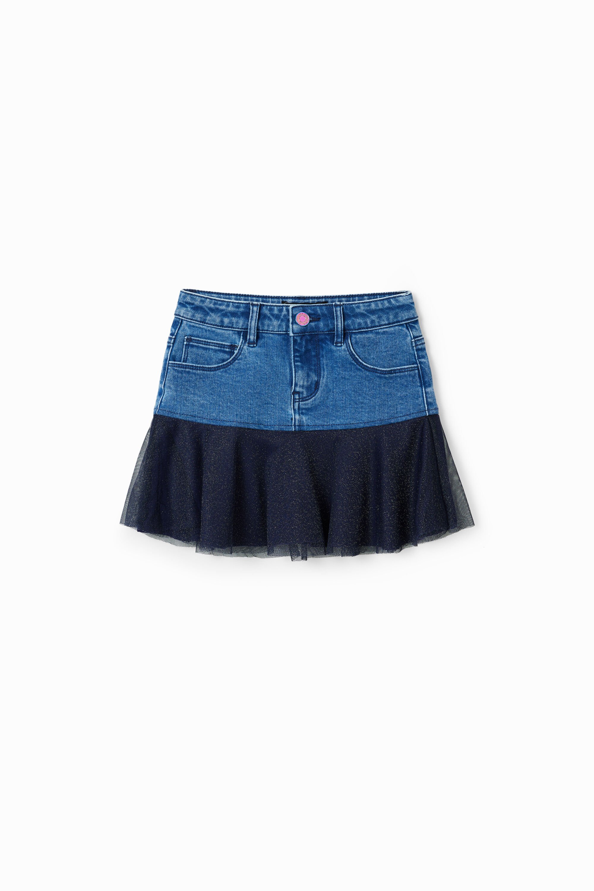 Ruffle sale skirt denim