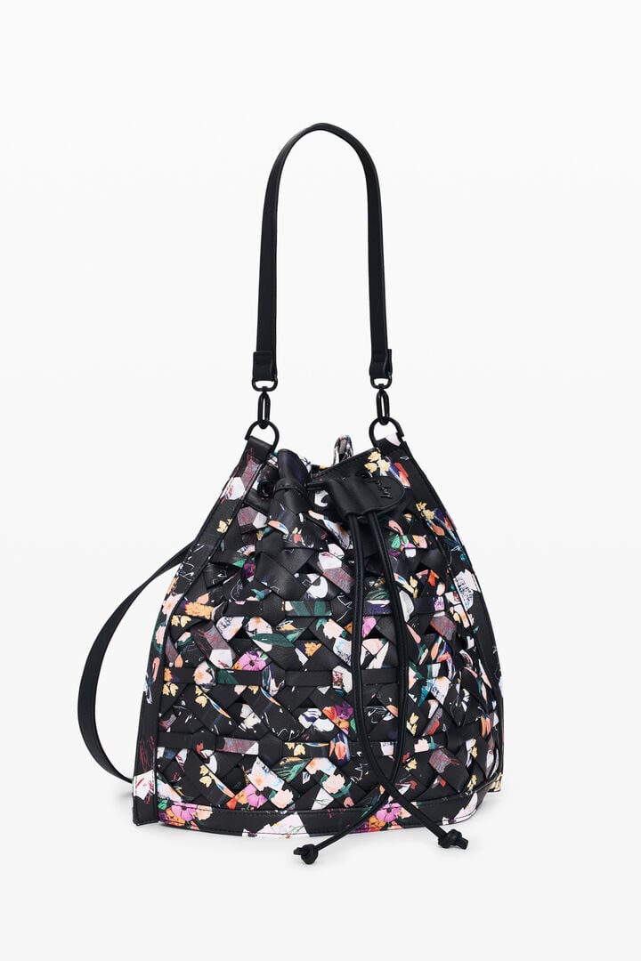 Mochila mediana trenzado flores | Desigual