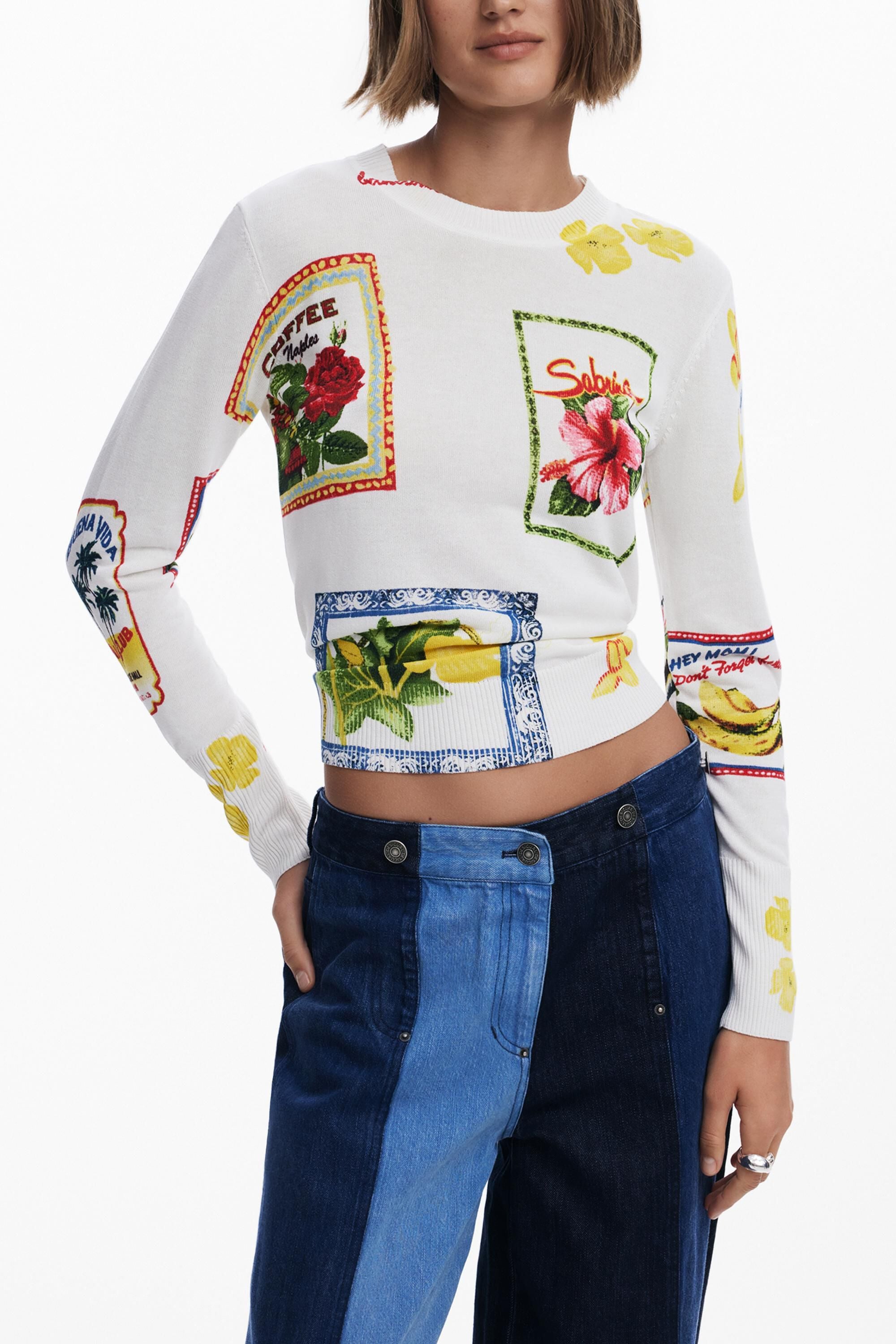 Tropical stamps sweater Women's I Desigual.com