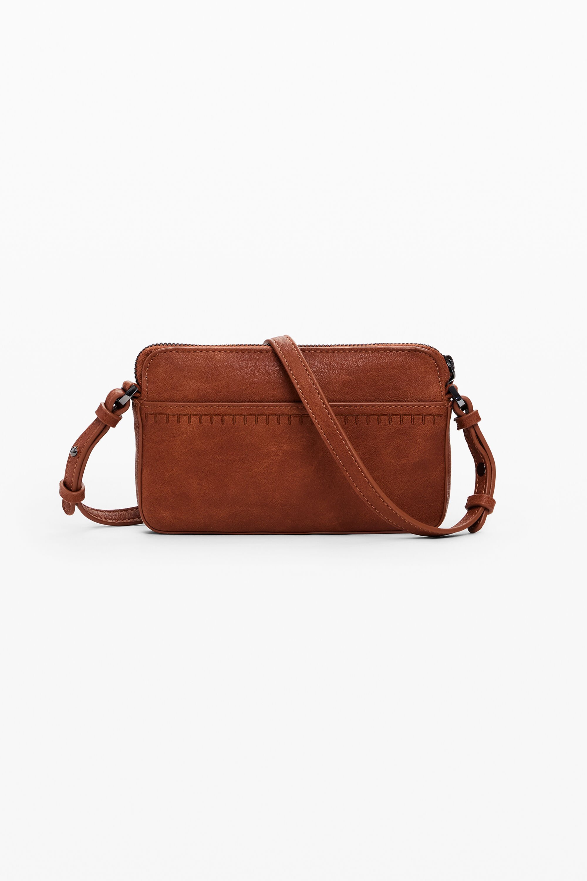 Desigual Embroidered Studded 2-in-1 Wallet In Brown
