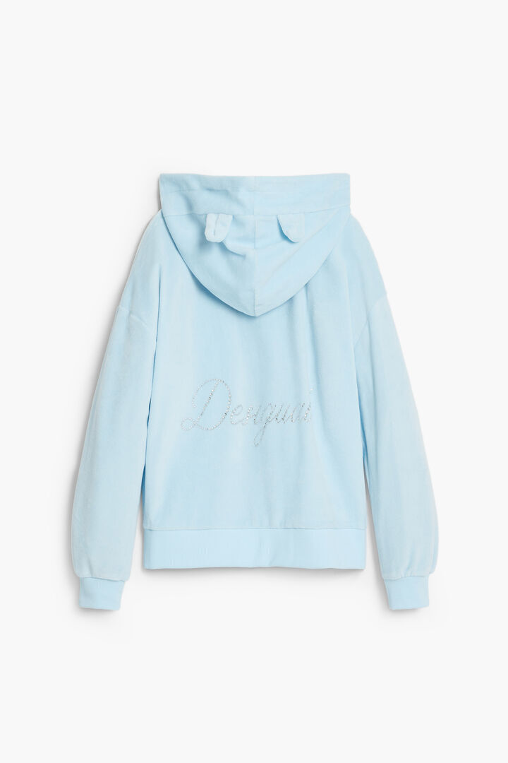 Hoodie with ears and strass logo | Desigual