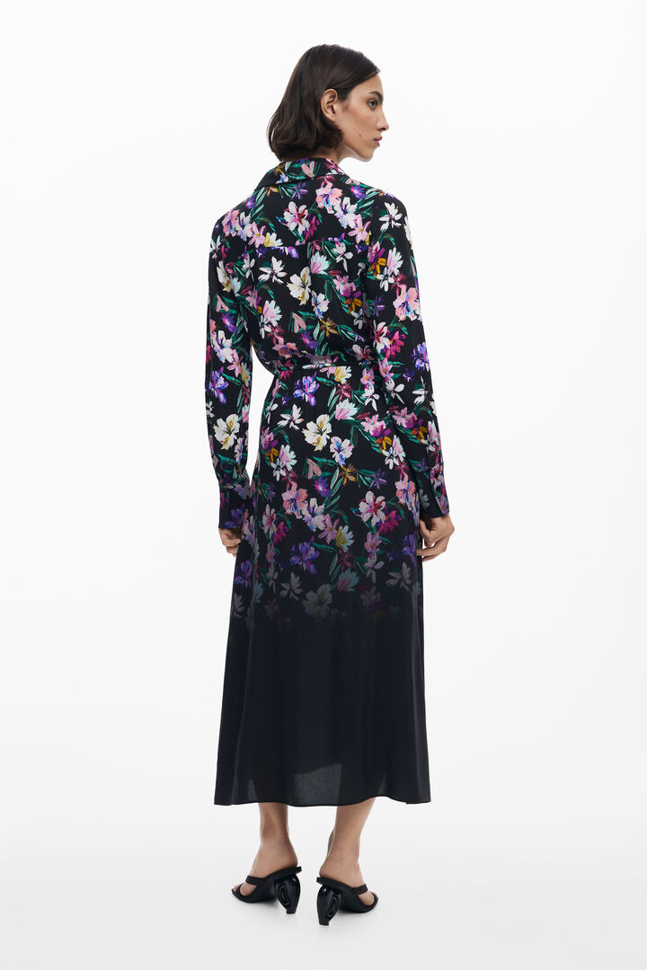 Robe chemise à fleurs dégradées | Desigual