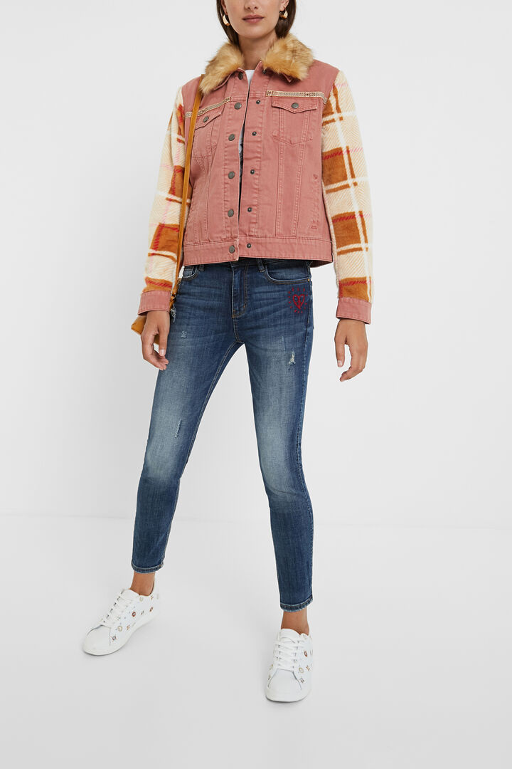 Veste en jean couleur bi-matière | Desigual