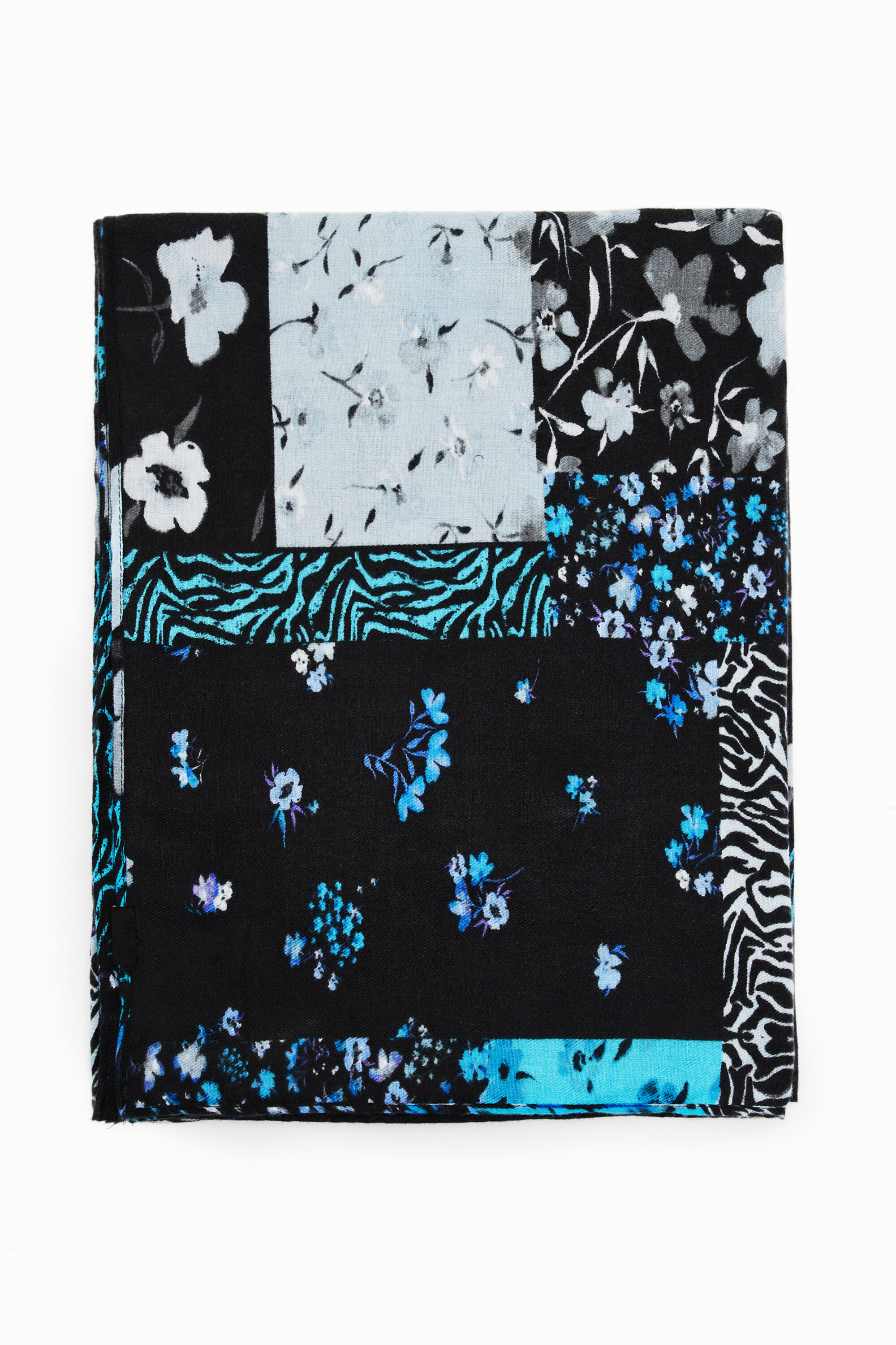 Rechteckiges Halstuch Patch Blumen