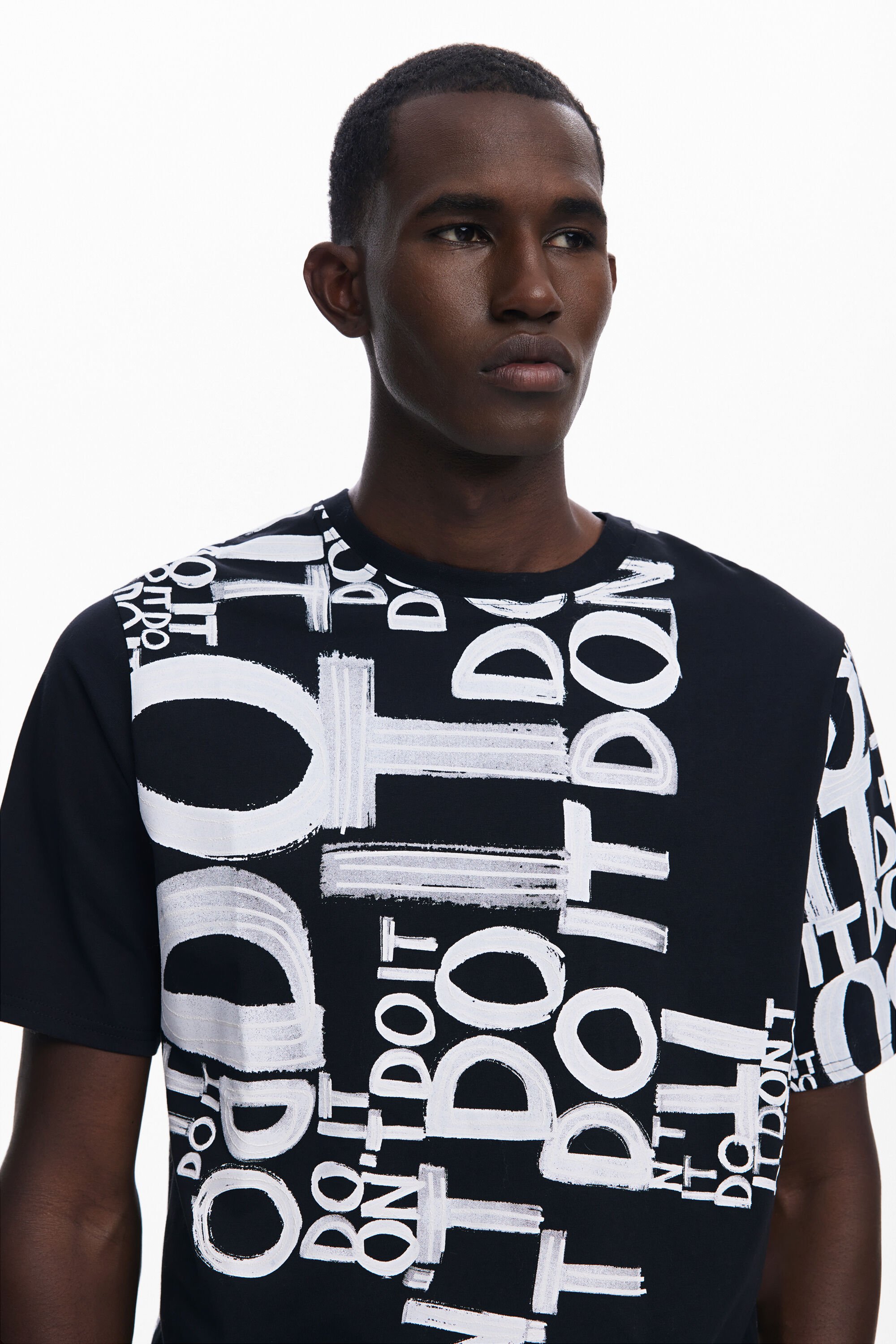トップス Desigual border & letter design t-shirt Short-sleeve T-shirt with letters Women's I Desigual.com
