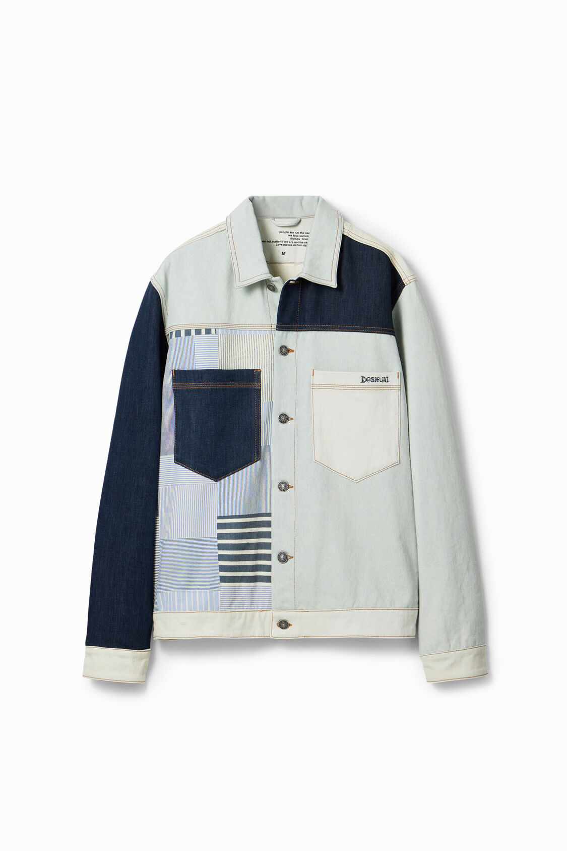 Patchwork denim overshirt