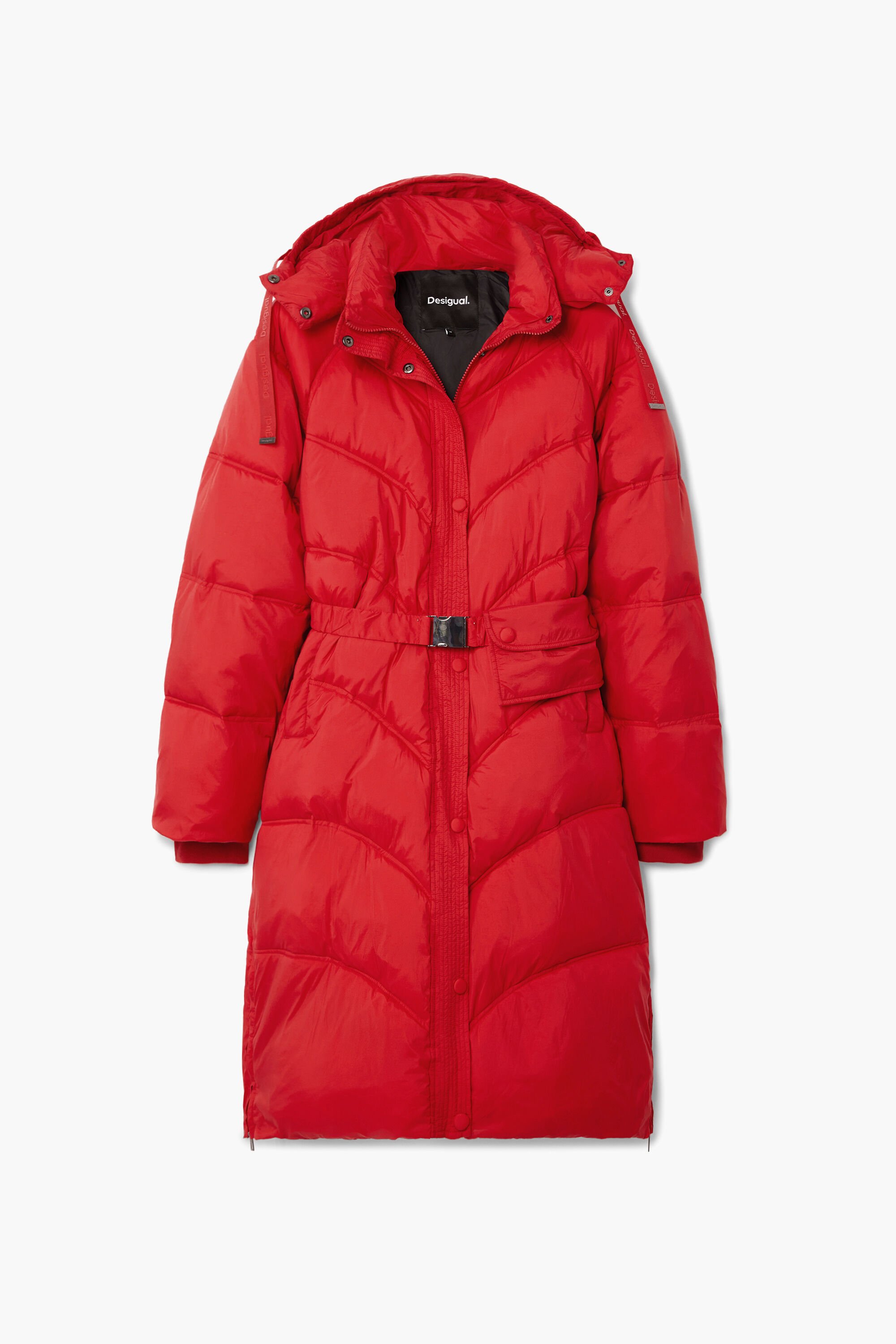 Lange gewatteerde jas