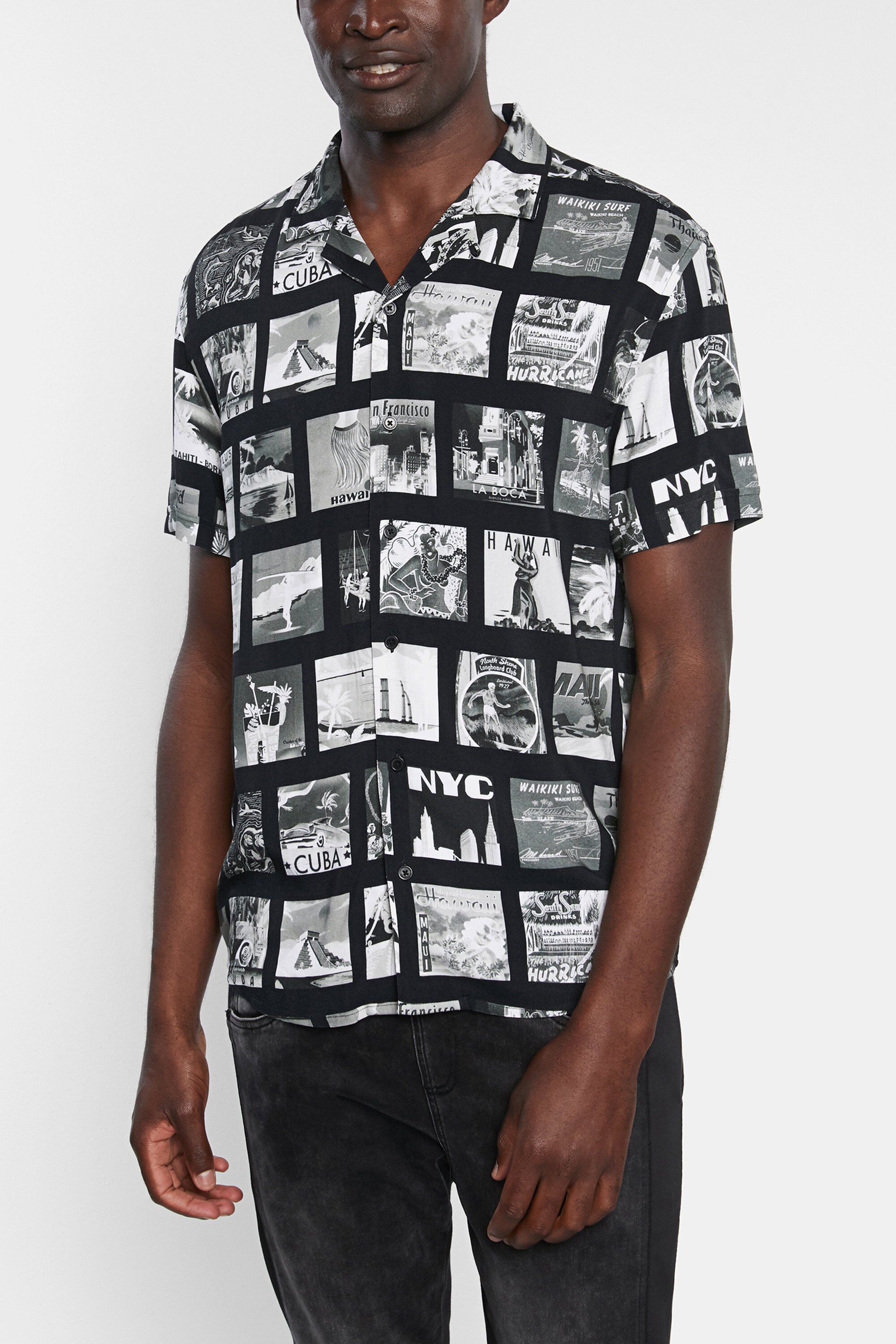 vest jacket with short sleeve shirt