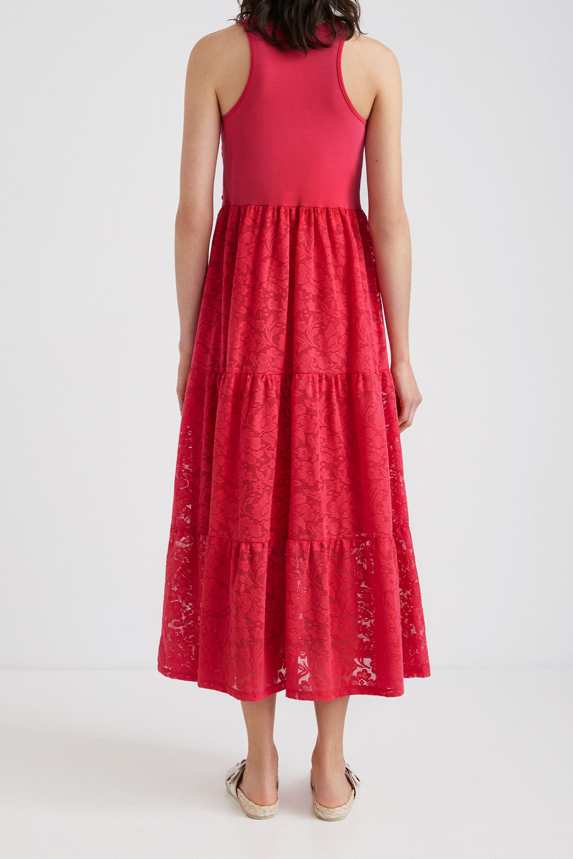 Shop Desigual Ethnic Lace Dress In Red