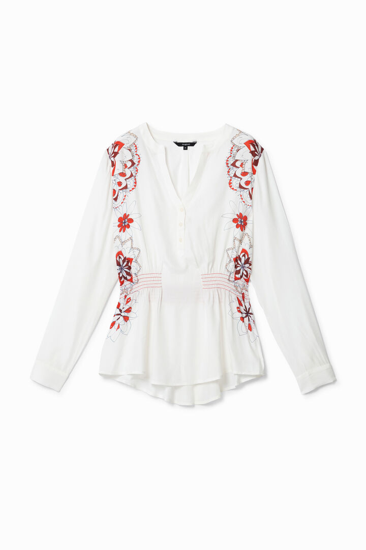 Fitted V-neck blouse | Desigual