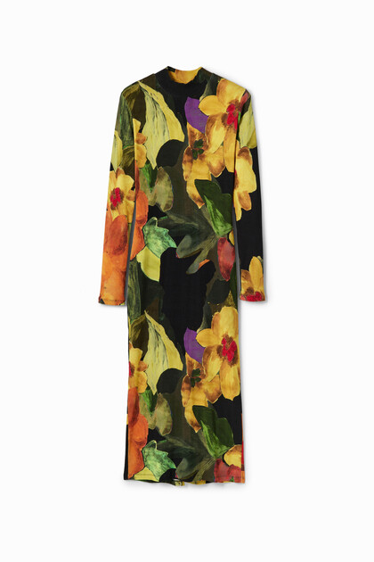 Midikleid Slim Blumen