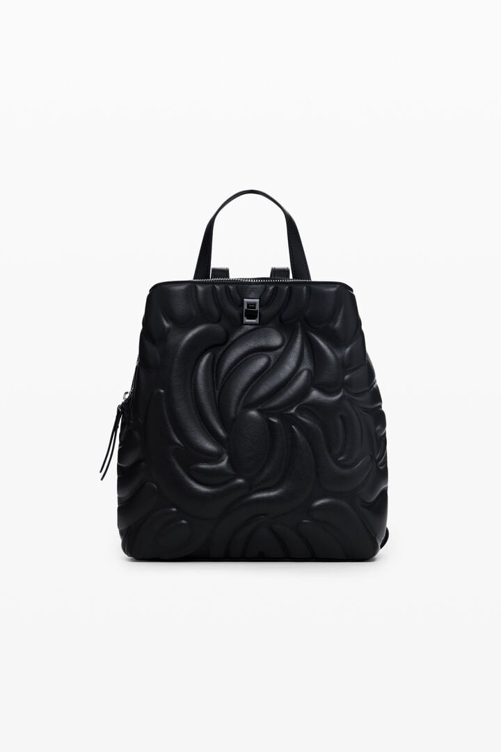 Mochila efecto piel bolsillos mediana | Desigual