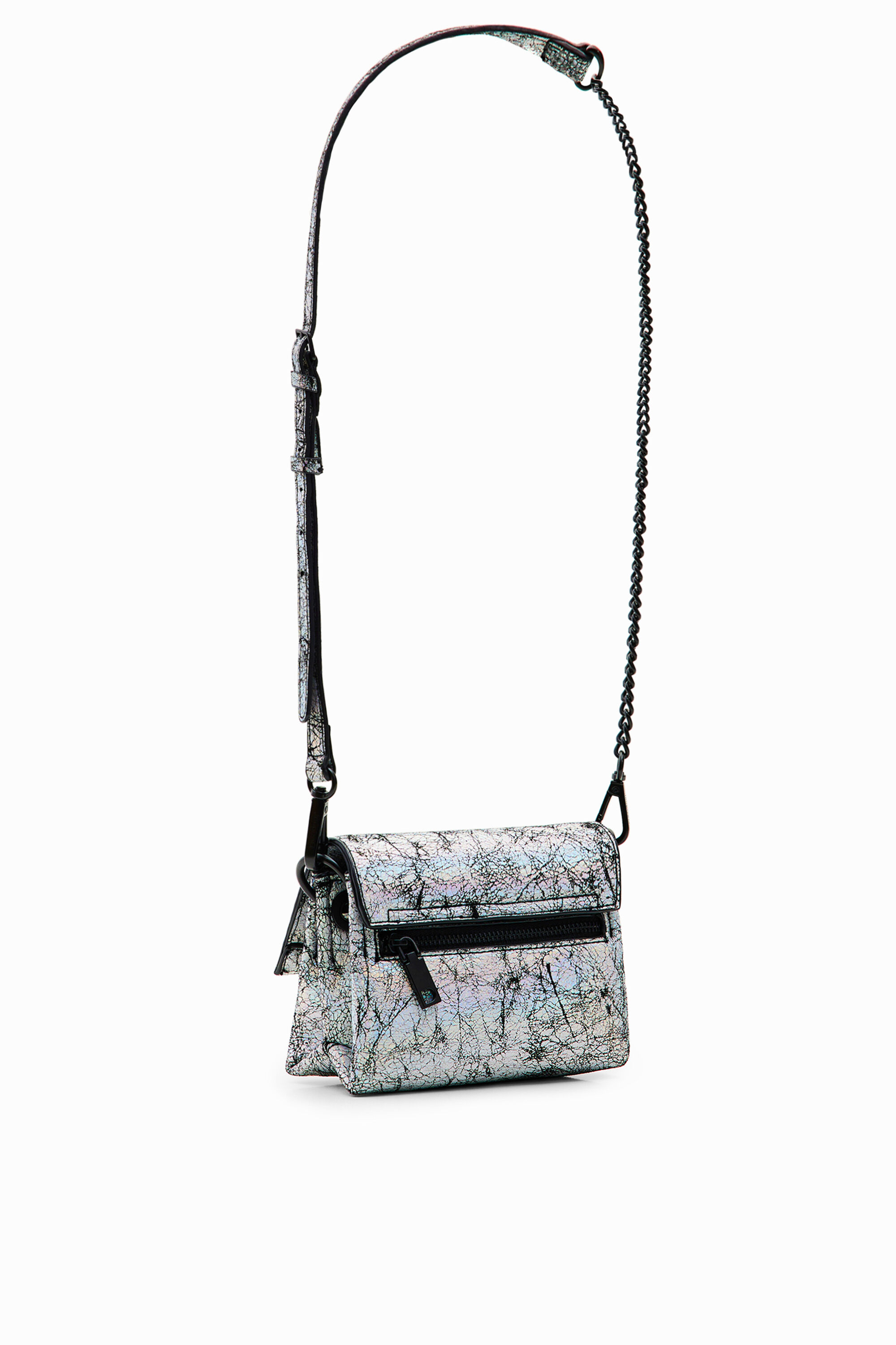 White and cheap silver crossbody bag
