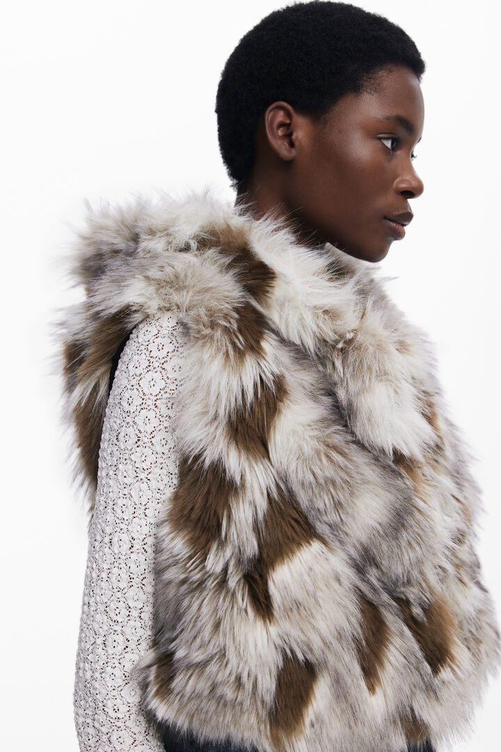 Denim fur vest | Desigual