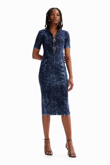 Vestit cremallera midi | Desigual