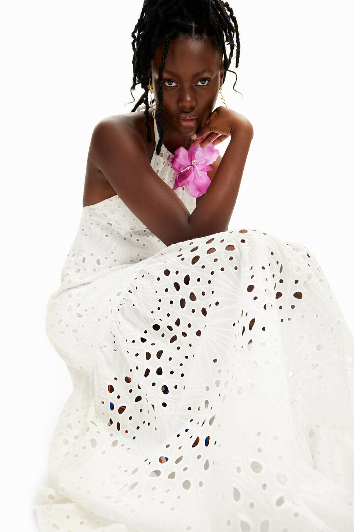 Robe longue broderies Stella Jean | Desigual