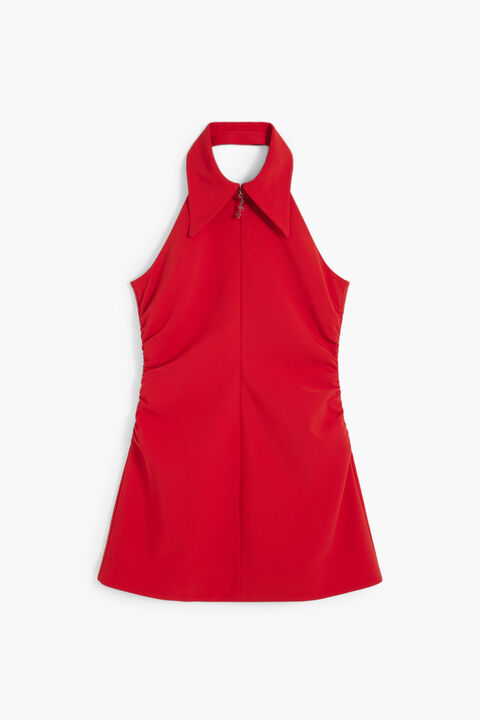 SHORT DRESS WITH ZIPPER AND LAPEL