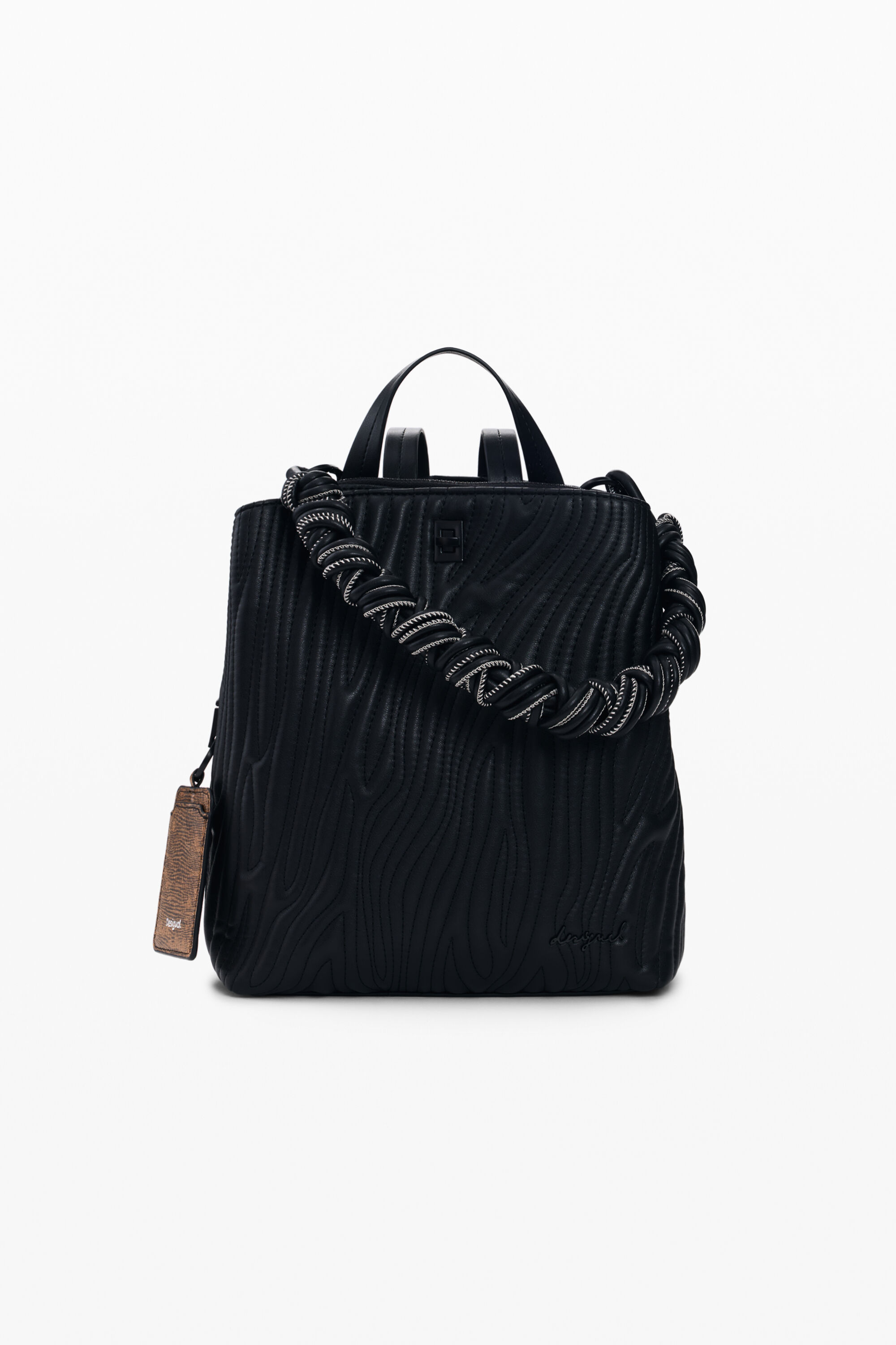 Small backpack with embossed design