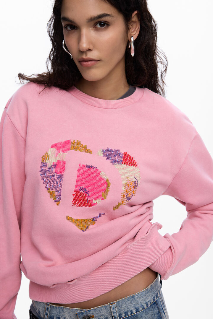 Sweatshirt with logo beads | Desigual