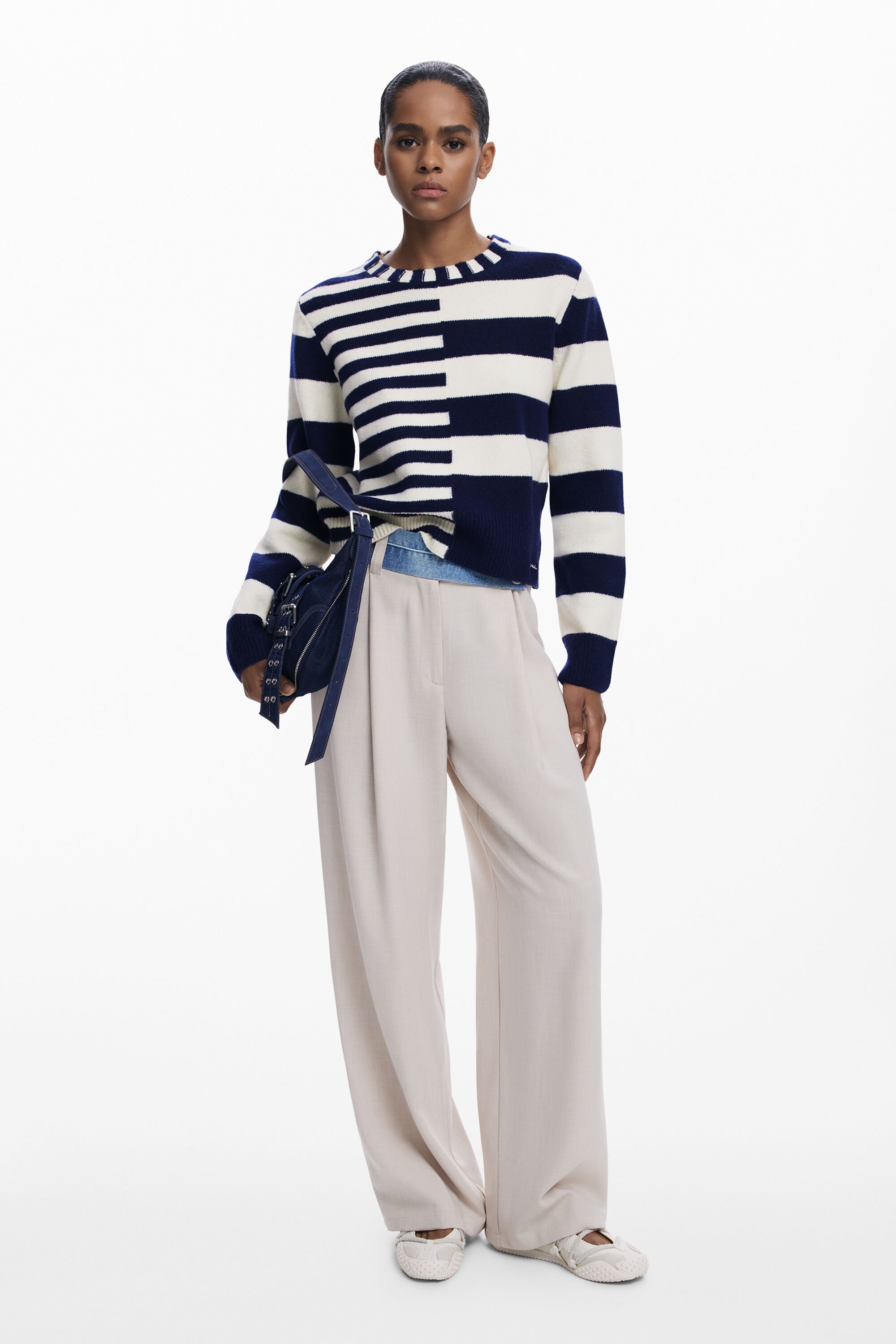 Pullover mit kombinierten Streifen