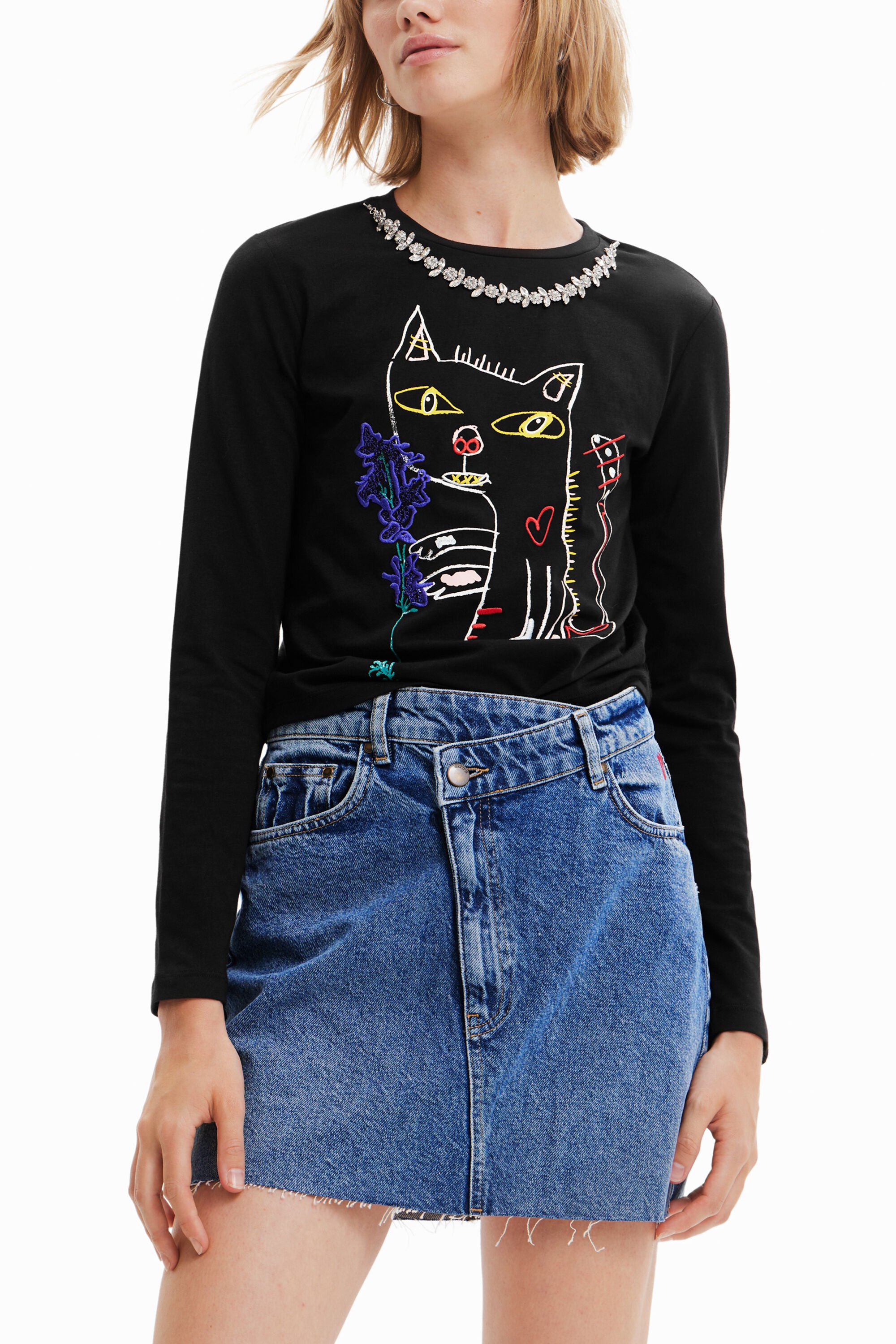 ネコモチーフ アーティTシャツ | Desigual.com