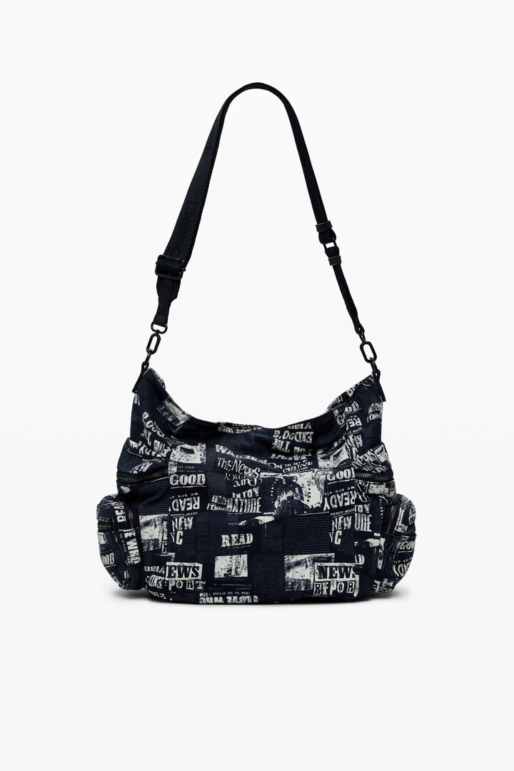 Medium newspaper shoulder bag | Desigual