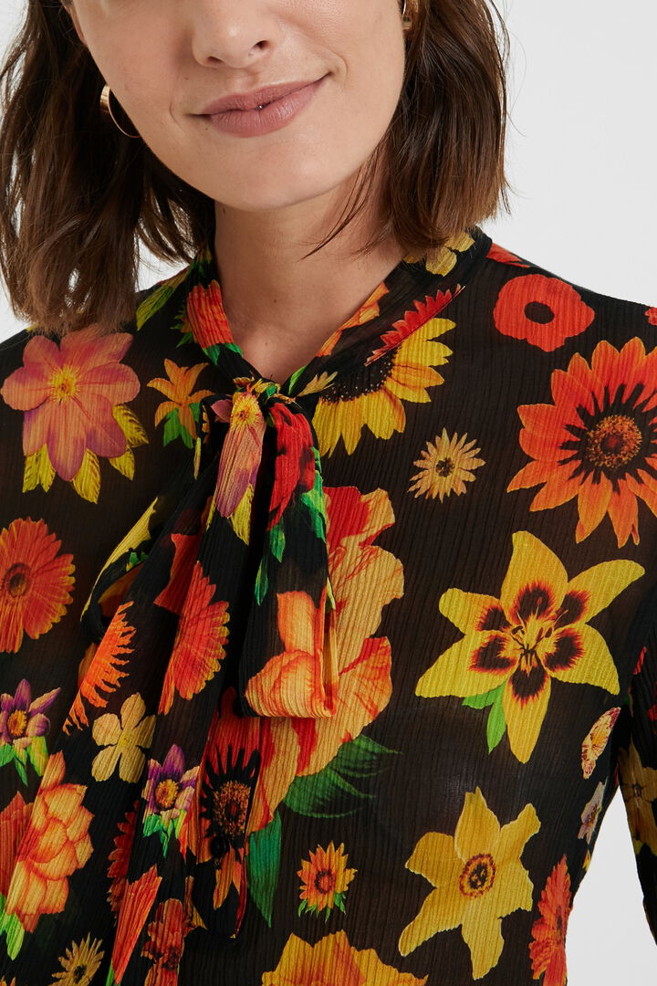 Silk blouse with bow | Desigual