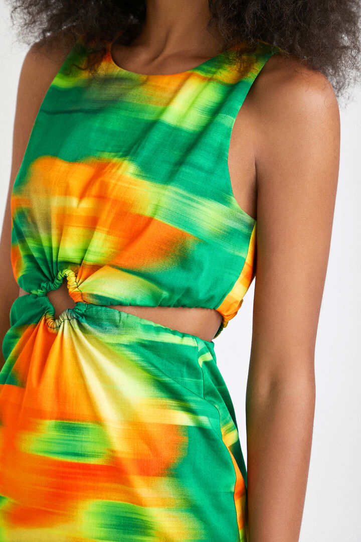 Short slim cut-out dress | Desigual