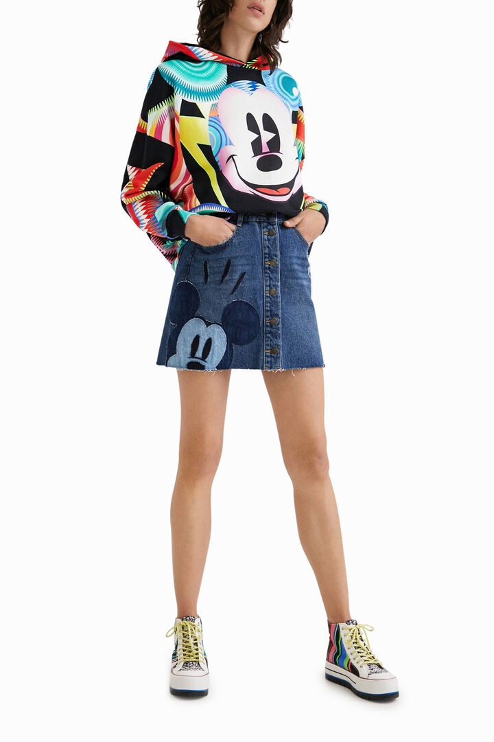 Mini-jupe en jean patch Mickey Mouse | Desigual