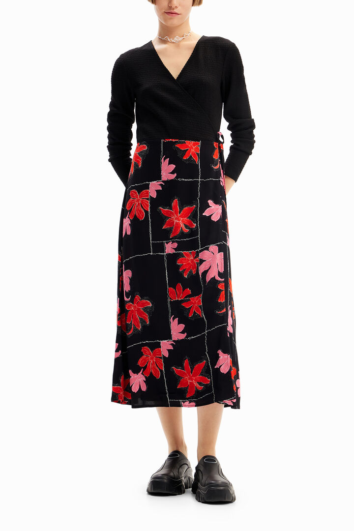 Floral wrap midi dress | Desigual