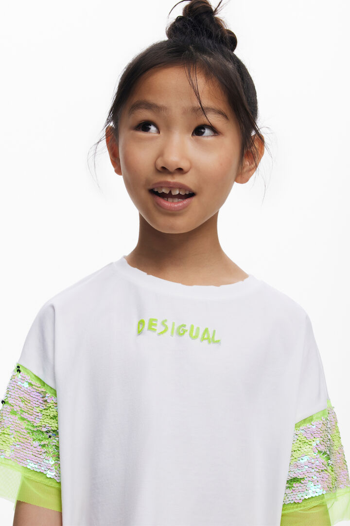 T-shirt à manches courtes avec sequins | Desigual