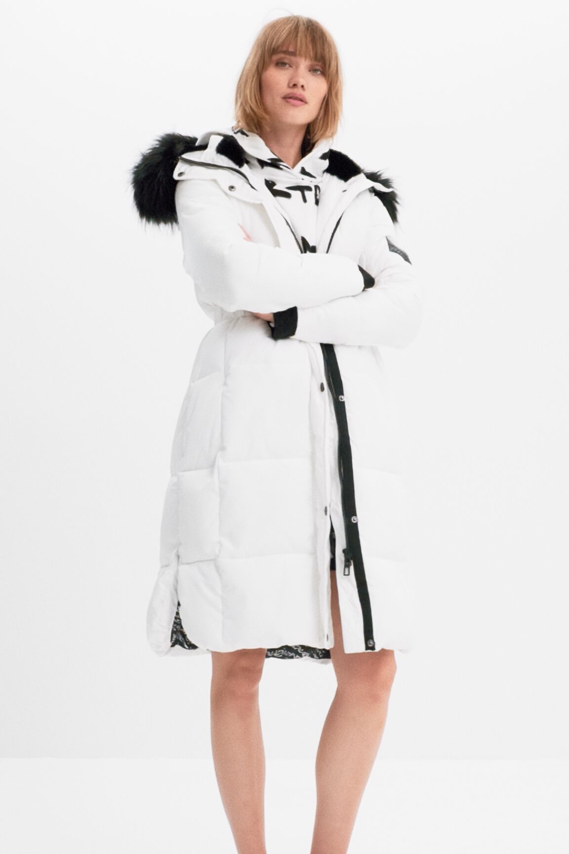 White long padded coat hot sale