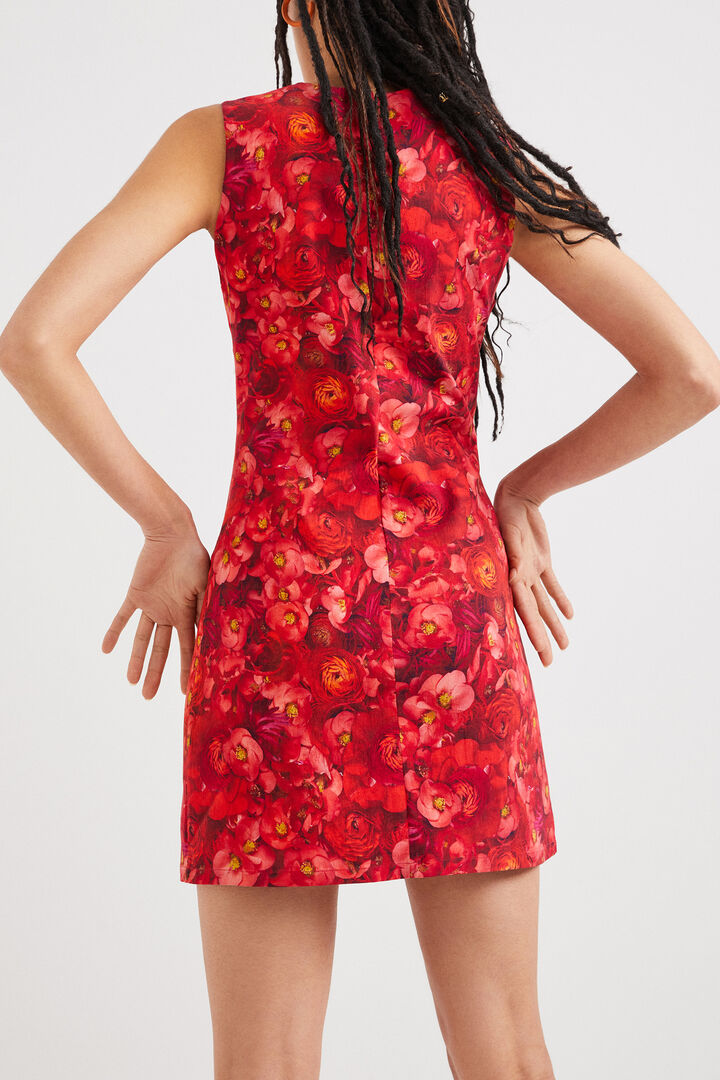 Eng geschnittenes Kleid mit Mohnblumen | Desigual