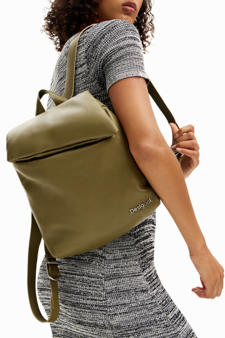 S padded leather backpack | Desigual