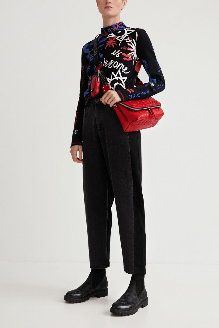 Life is Awesome ribbed T-shirt | Desigual