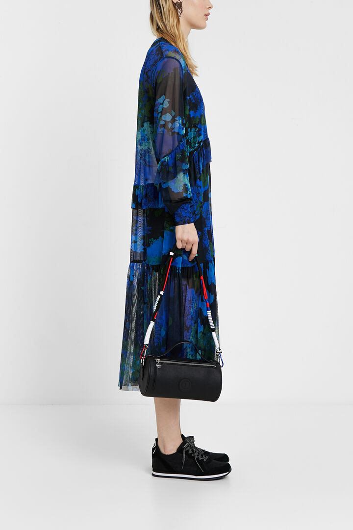 Vestido midi de gasa con camuflaje floral | Desigual