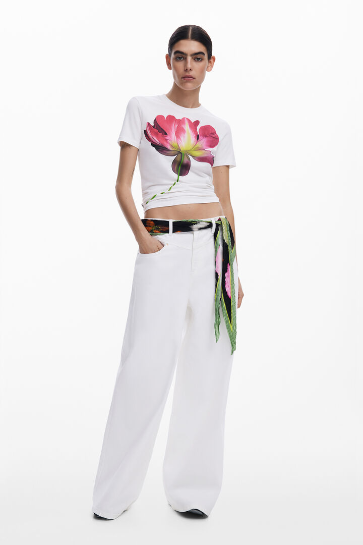 Pleated floral scarf | Desigual